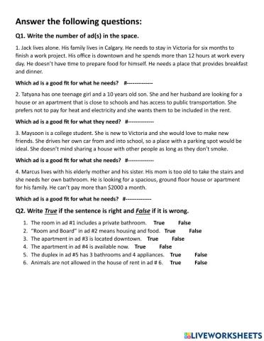 Reading housing for rent ads