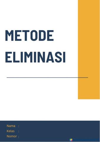 Metode Eliminasi