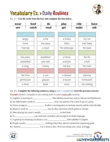 Vocabulary Ex.: Daily Actions