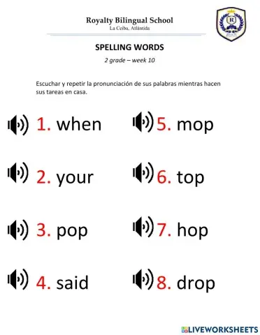 Spelling words