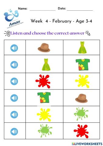 Week 4 - February - Age 3-4