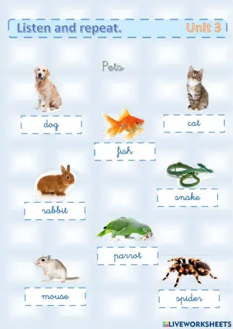 Unit 3. Popular pets.