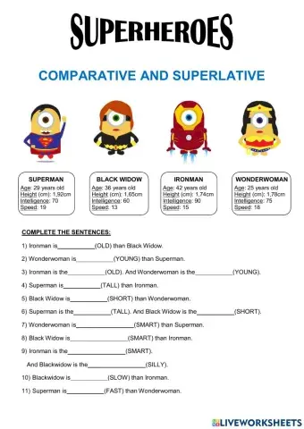 Comparatives short adjectives