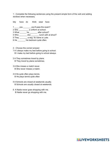 Liveworksheets