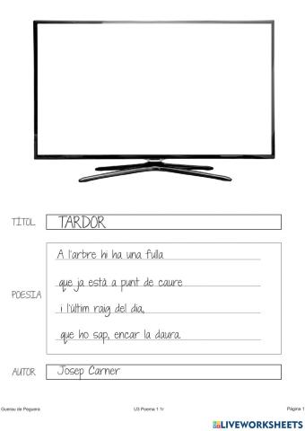 POEMA LA TARDOR