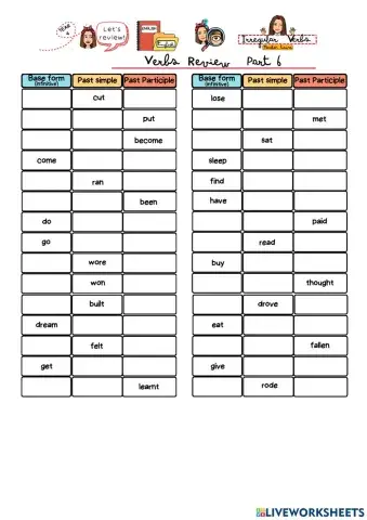 Irregular verbs part 6