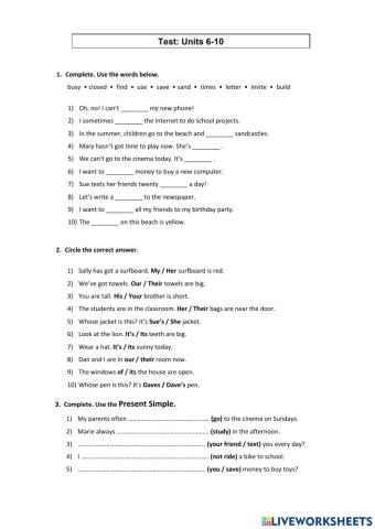 Webkids test units 6-10