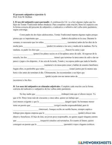 Indicativo o subjuntivo