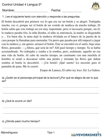 Control U.5 lengua 5º