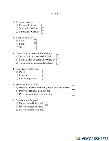 Farsa de Craciun- Test 1