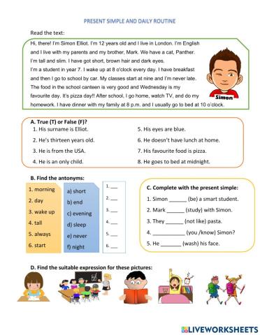 Present simple and daily routine
