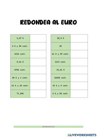 Redondea al euro
