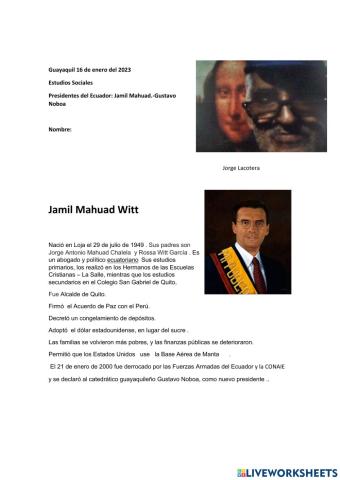Gobiernos de Jamil  Mahuad y Gustavo Noboa