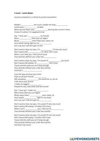 2 much - Justin Bieber