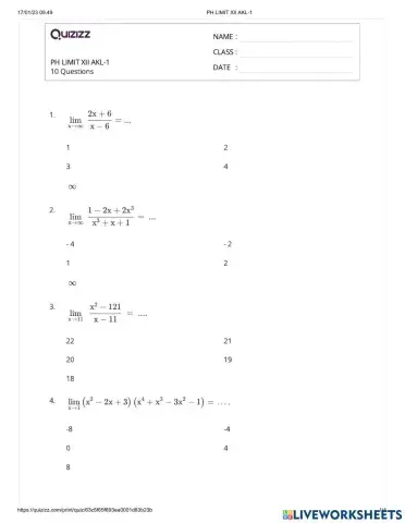 Penilaian Harian Limit XII AKL-1