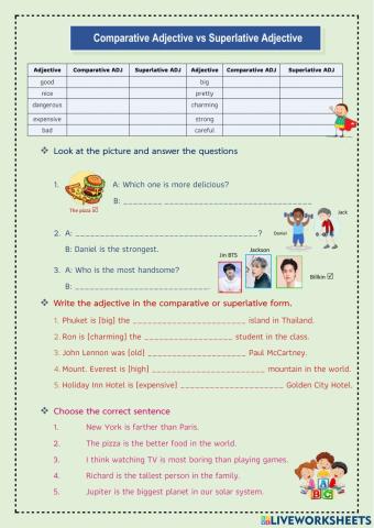 Comparatve vs Superlative ADJECTIVE