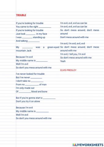 Elvis Presley TROUBLE