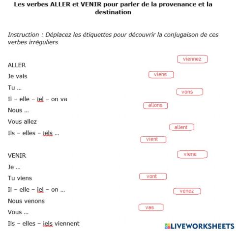 Aller et venir au présent