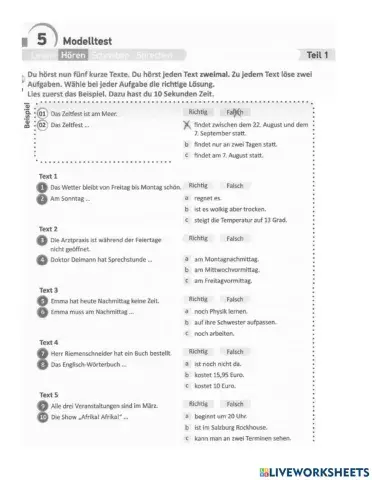 B1 PV Projekt B1 M5T1 Hören