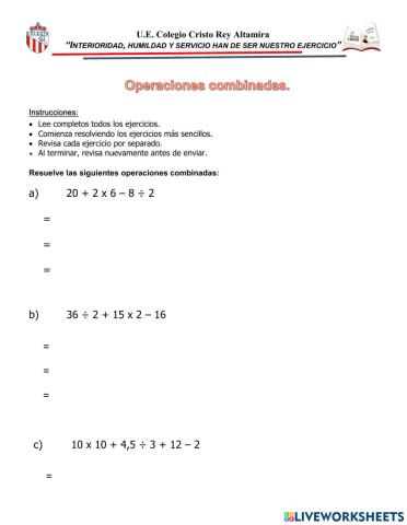 Operaciones combinadas