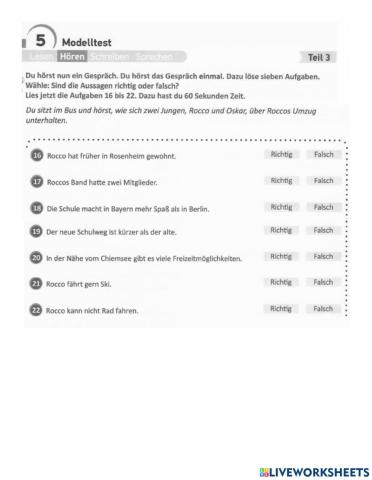 B1 PV Projekt B1 M5T3 Hören