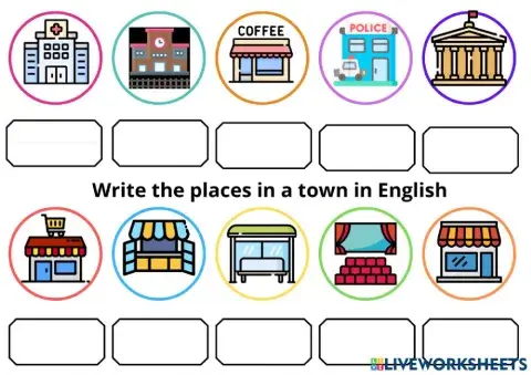 Vocabulary places in a town