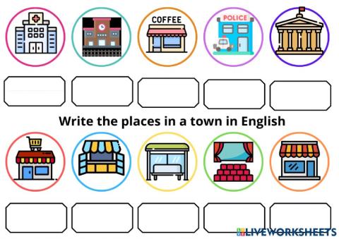 Vocabulary places in a town