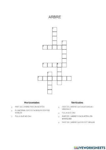 Mots encreuats arbre