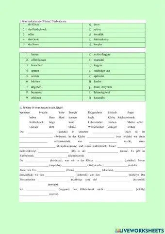 Umweltschutz in der Küche - Deutsch- Ung