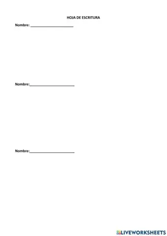 Hoja de escritura