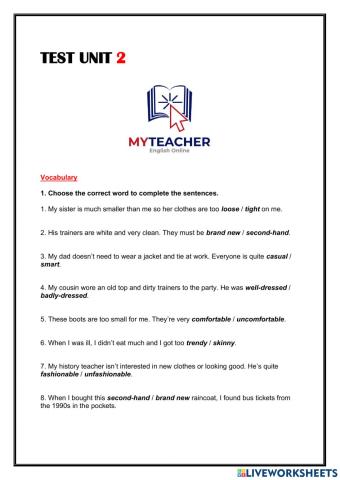 Test unit 2 teens b1