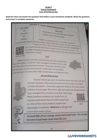 Coal, Oil, and Natural Gases