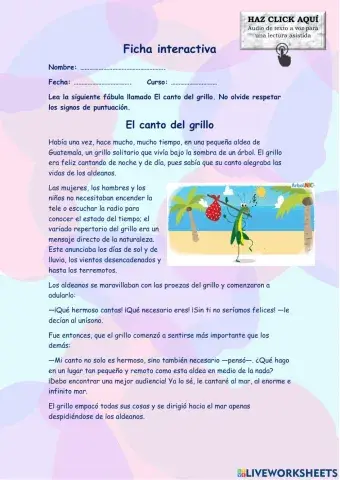 El canto del grillo fàbula