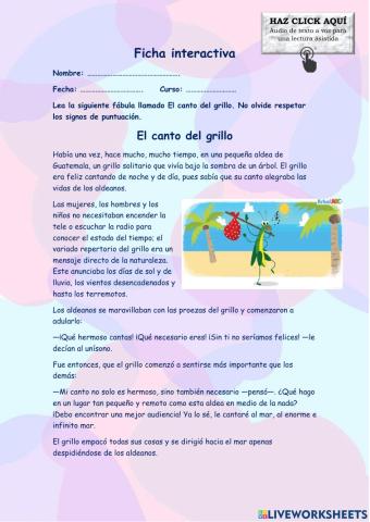 El canto del grillo fàbula