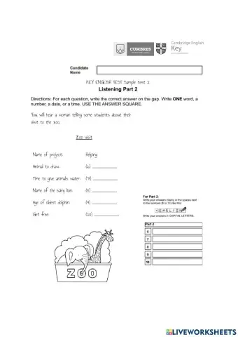 KET listening part 2