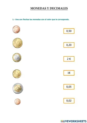 Monedas y decimales