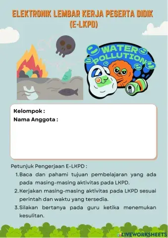 E-LKPD Penyebab Pencemaran Lingkungan