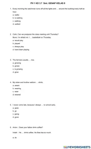 KD 3.7 Simple Present Kls 8