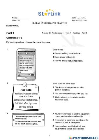 Viet Teacher-S6-TET HOLIDAY-PET PRACTICE