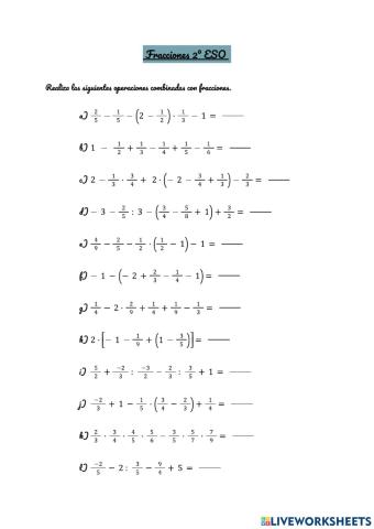 Fracciones 2º ESO