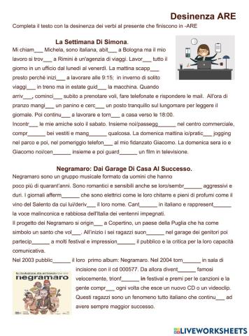 Pg1 desinenza -are