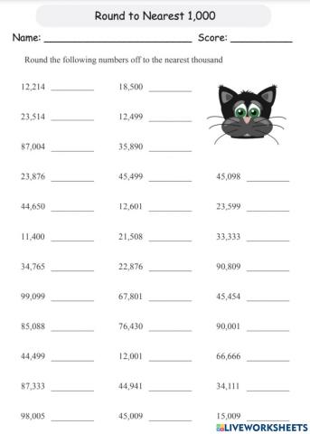 Rounding off to 1,000 grade 3