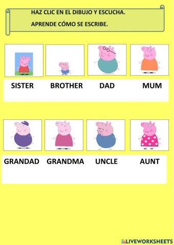 Family members (written production)