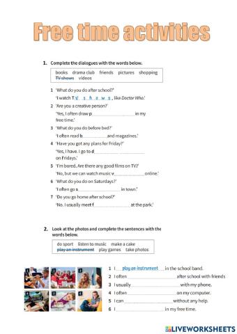 Free Time activities