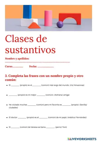 Clase de sustantivos