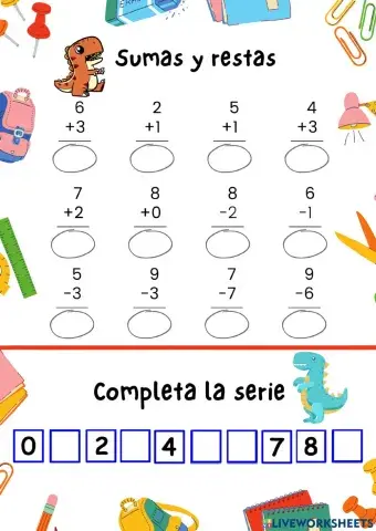 Sumas, restas y secuencia numérica