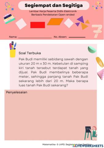 E-LKPD Segiempat dan Segitiga