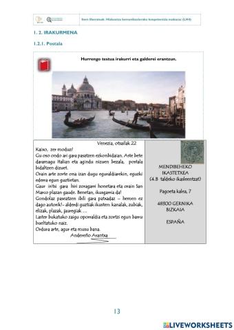 Postala - Irakurmena