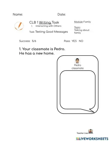 CLB1: Writing Task Good Messages