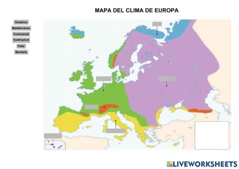 Europa-Mapa del clima